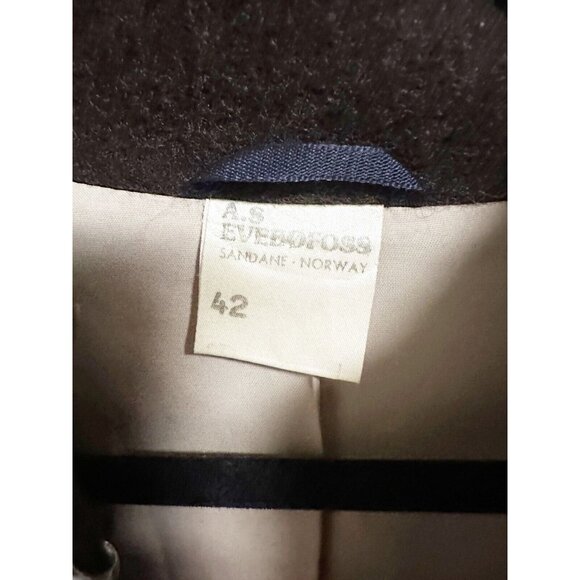 A.S Evebofoss Norway Vintage Scandinavian Wool Jacket Pewter Clasps Nordic Sz 42 - Picture 4 of 4